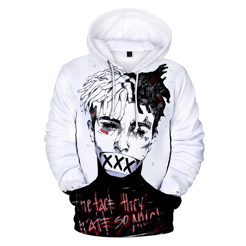 Модная брендовая толстовка с 3D принтом в стиле хип хоп xxxtentacion Детские толстовки
