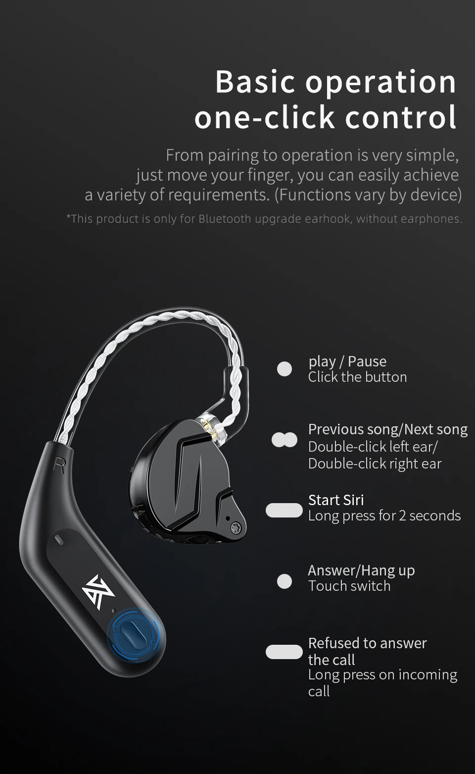 KZ AZ09 HD Módulo Compatible con Bluetooth 5,2 auriculares Cable de actualización inalámbrico gancho para la oreja inalámbrico HIFI CPIn con contenedor de carga KZ AZ09 HD Módulo Compatible con Bluetooth 5,2 auriculares Cable de actualización inalámbrico gancho para la oreja inalámbrico HIFI CPIn con contenedor de carga