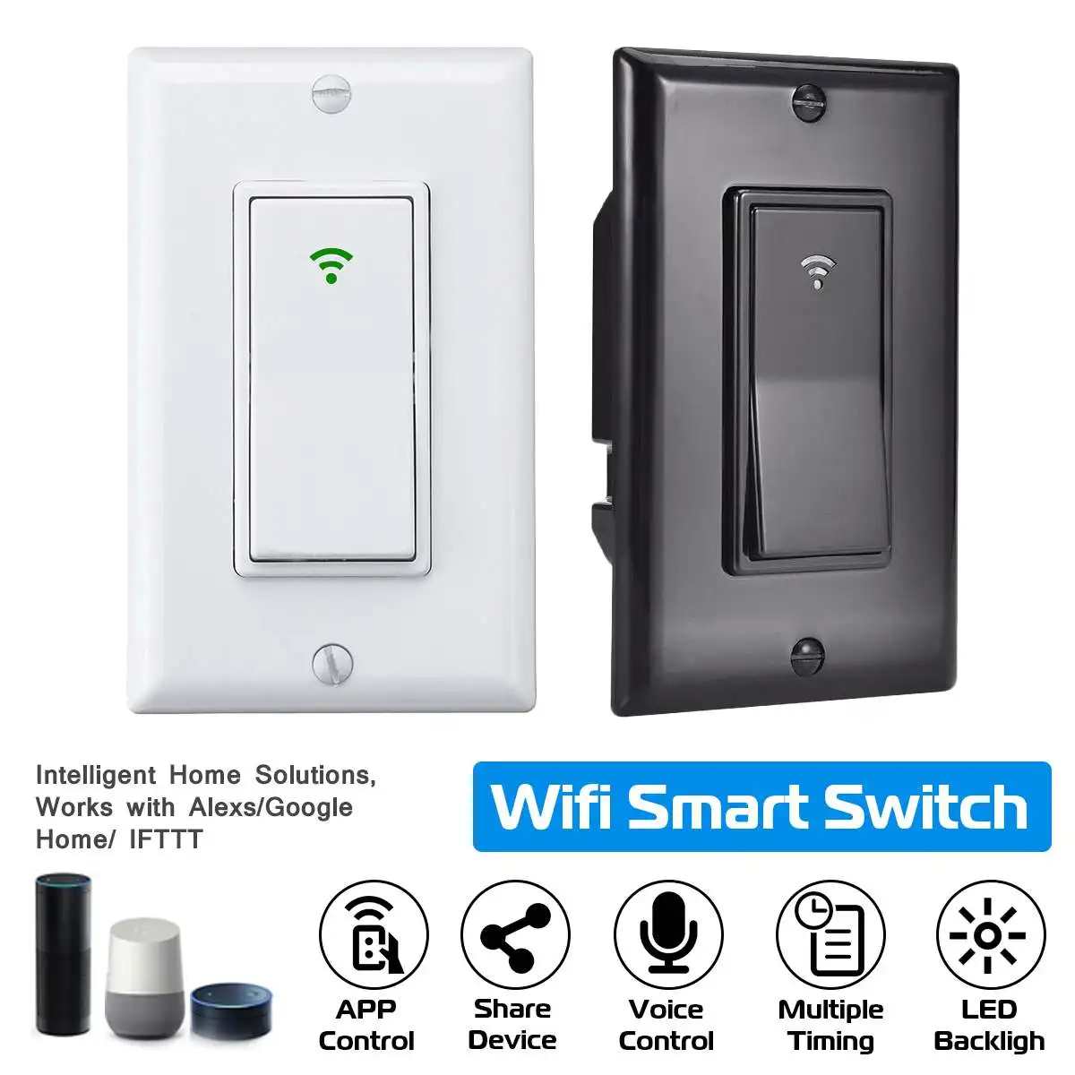 NEW WiFi Smart Light Switch Push Button Smart Life APP Remote Control Works with Amazon Alexa Home for Voice Control