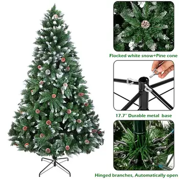 6FT 7FT Christmas Tree Flocking Spray White Tree Plus Pine Cone Artificial Christmas Tree White Tree Navidad 2020 Home Decors
6FT 7FT Christmas Tree Flocking Spray White Tree Plus Pine Cone Artificial Christmas Tree White Tree Navidad 2020 Home Decors