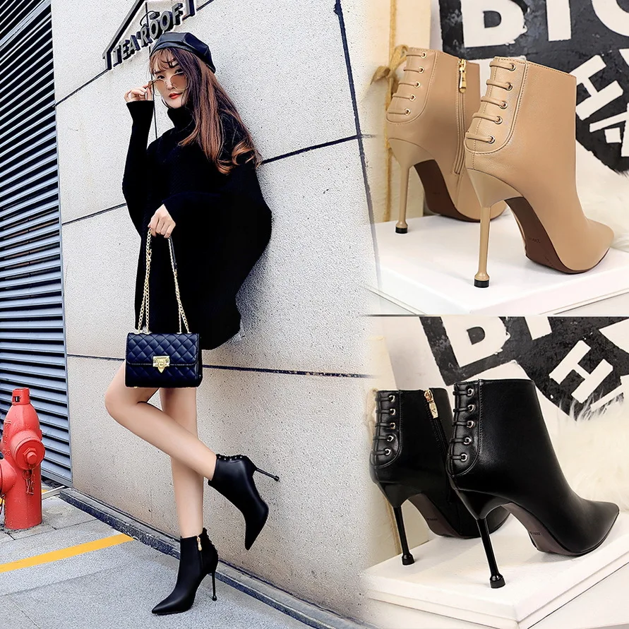 663-2 Europe And America Retro Simple Winter Short Boots Thin Heeled Ultra-High-Heel Pointed-Toe Sexy Nightclub Slimming Short B
663-2 Europe And America Retro Simple Winter Short Boots Thin Heeled Ultra-High-Heel Pointed-Toe Sexy Nightclub Slimming Short B