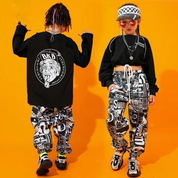 New Jazz Dance Costume Street Dance Suit Children Hip Hop Clothing For Girls Black Tops Printed Pants 2pcs Stage Wear DQS2980
New Jazz Dance Costume Street Dance Suit Children Hip Hop Clothing For Girls Black Tops Printed Pants 2pcs Stage Wear DQS2980