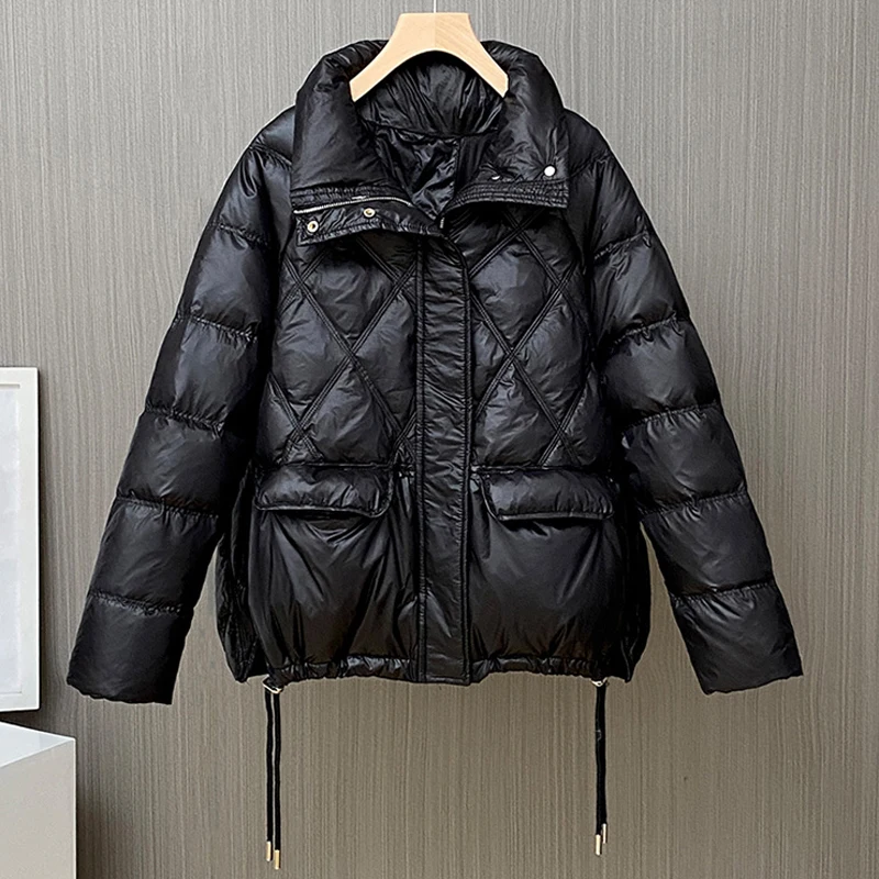 Women's Winter Down Jacket black Long Sleeve Warm Coat Parka Female Solid color Stand collar Outwear
Women's Winter Down Jacket black Long Sleeve Warm Coat Parka Female Solid color Stand collar Outwear