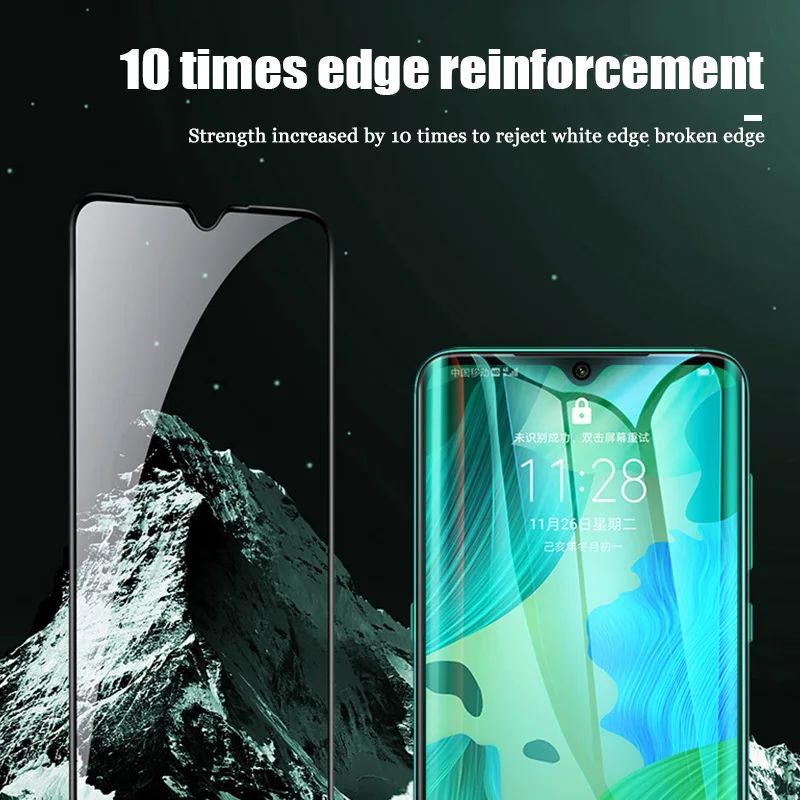 9D полное покрытие экрана протектор стекло для Huawei Y5 Y6 Y7 Prime Pro Y9 2 в 1 защитное
