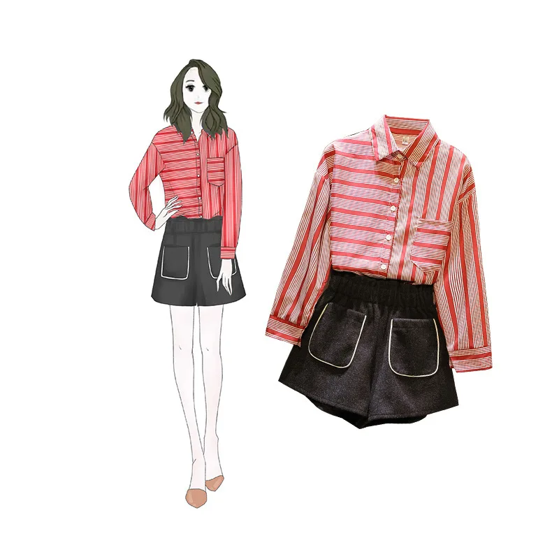 2019 Spring New Style Large Size Dress Large GIRL'S Stripes Shirt Loose-Fit Slimming Trend Shorts Two-Piece Set
2019 Spring New Style Large Size Dress Large GIRL'S Stripes Shirt Loose-Fit Slimming Trend Shorts Two-Piece Set