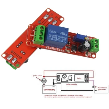 NE555 Timer Switch Adjustable Module Time Delay Relay Module DC 12V Delay Relay Shield 0~10S
NE555 Timer Switch Adjustable Module Time Delay Relay Module DC 12V Delay Relay Shield 0~10S