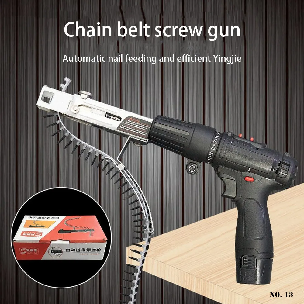 Automatic Chain Screw Gun Adapter Chain Belt Screw Gun Converter Lianfa Gun Electric Screwdriver on Gypsum Board Tool Woodwork
Automatic Chain Screw Gun Adapter Chain Belt Screw Gun Converter Lianfa Gun Electric Screwdriver on Gypsum Board Tool Woodwork