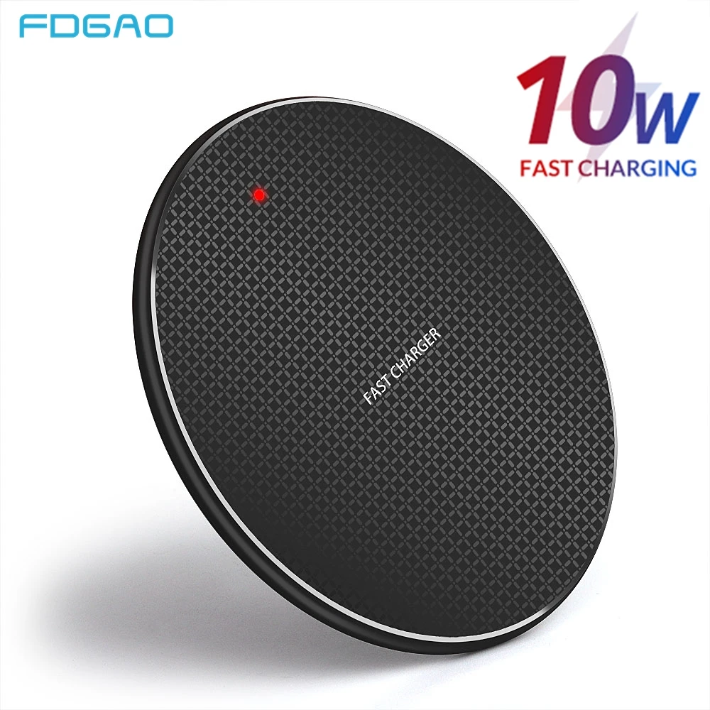 FDGAO Wireless Charger Qi 10W Fast Charging Pad Ultra Slim For iPhone 11 Pro XS XR X 8 7 Airpods Samsung S10 S9 Receiver Adapter
FDGAO Wireless Charger Qi 10W Fast Charging Pad Ultra Slim For iPhone 11 Pro XS XR X 8 7 Airpods Samsung S10 S9 Receiver Adapter