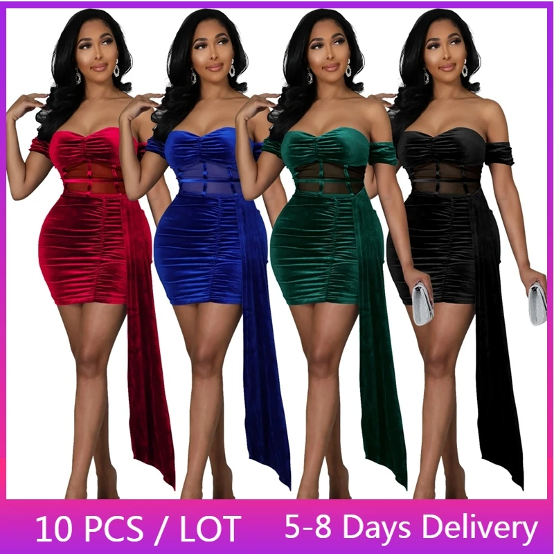 Wholesale Items Off Shoulder Bodycon Dress Women Mesh Patchwork Velvet Red Dress for Women Elegant Backless Ruched Party Dress
Wholesale Items Off Shoulder Bodycon Dress Women Mesh Patchwork Velvet Red Dress for Women Elegant Backless Ruched Party Dress