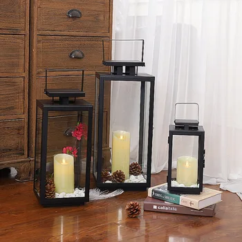 Iron Glass Candle Holder Lantern In Festival Black Windproof Courtyard Outdoor Wind Lamp Large Candlestick Metal Decor FC133
Iron Glass Candle Holder Lantern In Festival Black Windproof Courtyard Outdoor Wind Lamp Large Candlestick Metal Decor FC133