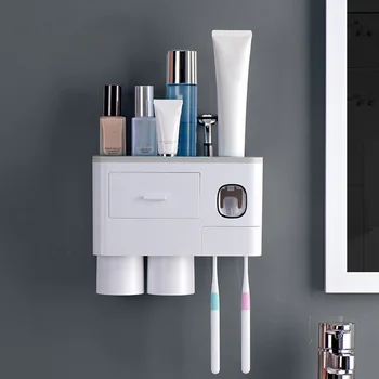 Home Washroom Toothbrush Holder Space Saving Shelf Hotel Wall Mounted Cup Storage Automatic Toothpaste Dispenser Multifunctional
Home Washroom Toothbrush Holder Space Saving Shelf Hotel Wall Mounted Cup Storage Automatic Toothpaste Dispenser Multifunctional