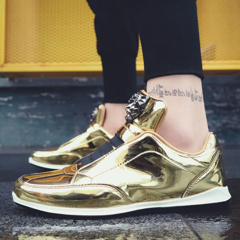 Bright Surface Patent Leather Sports Footwear Cool Bright Skin Gold And Silver Nightclub MEN'S SHOES Korean-style BOY'S Shoes Wi
Bright Surface Patent Leather Sports Footwear Cool Bright Skin Gold And Silver Nightclub MEN'S SHOES Korean-style BOY'S Shoes Wi