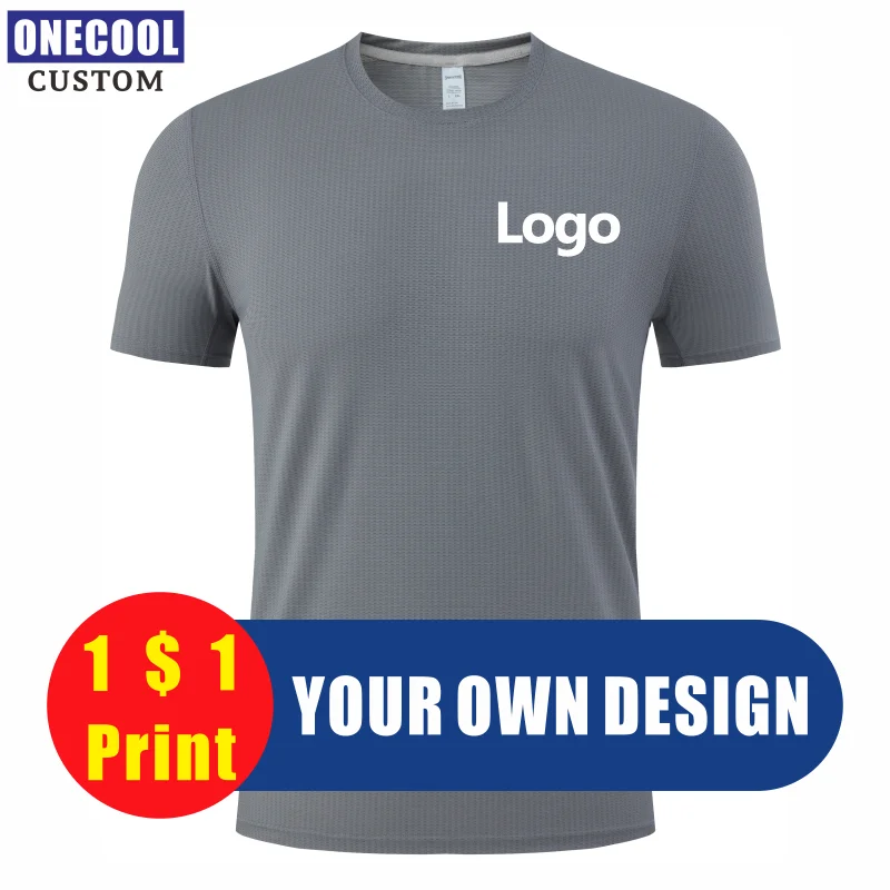 

Спортивная качественная футболка ONECOOL с вышивкой логотипа на заказ, дышащие летние топы 9 цветов 202 с персональным дизайном изображения текста