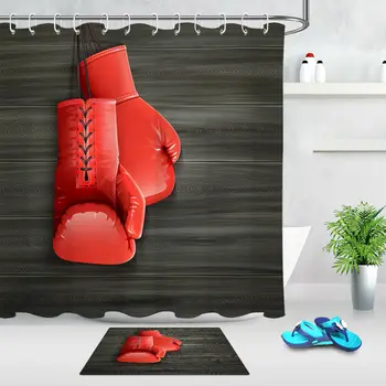 Bathroom Uniqued Waterproof Polyester Fabric Shower Curtain Set Red Boxing Gloves
Bathroom Uniqued Waterproof Polyester Fabric Shower Curtain Set Red Boxing Gloves