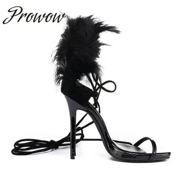 Prowow New Black Fashion Runway Gladiator Lace Up Summer Sandals Open Toe Feather Deco Thin HIgh Heel Sandals Shoes Women 
Prowow New Black Fashion Runway Gladiator Lace Up Summer Sandals Open Toe Feather Deco Thin HIgh Heel Sandals Shoes Women