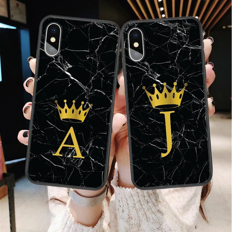 Custom name Letter Monogram Black Marble Gold crown Soft Phone Case For iphone X 5S 5 SE 6 6s Plus 7 7Plus 8 8 plus XS Max XR
Custom name Letter Monogram Black Marble Gold crown Soft Phone Case For iphone X 5S 5 SE 6 6s Plus 7 7Plus 8 8 plus XS Max XR