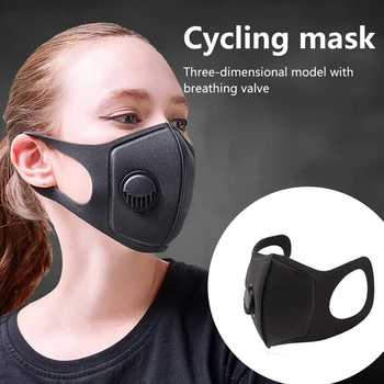 

Dust PM2.5 Mask Face Shield With Breathing Valve Mask Fine Air Filter Anti Odor Smog Pollen Protection Mouth Face Maska ffp3