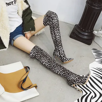 Plus size Long boots Women over-the-knee boots Leopard print pu European and American fashion sexy Thigh boots women shoes
Plus size Long boots Women over-the-knee boots Leopard print pu European and American fashion sexy Thigh boots women shoes