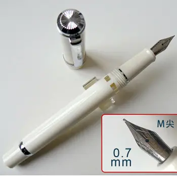 

2020 Model Wing Sung 698 Piston Fountain Pen White Silver Clip Ink Pen M Nib(0.7mm) Stationery Office school supplies Writing