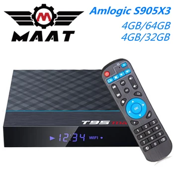 MAAT T95 Max Plus Amlogic S905X3 4GB Ram 64GB Smart TV Box Quad Core H.265 8K 5G Wifi USB3.0 Set Top Box Android 9.0 MediaPlayer
MAAT T95 Max Plus Amlogic S905X3 4GB Ram 64GB Smart TV Box Quad Core H.265 8K 5G Wifi USB3.0 Set Top Box Android 9.0 MediaPlayer