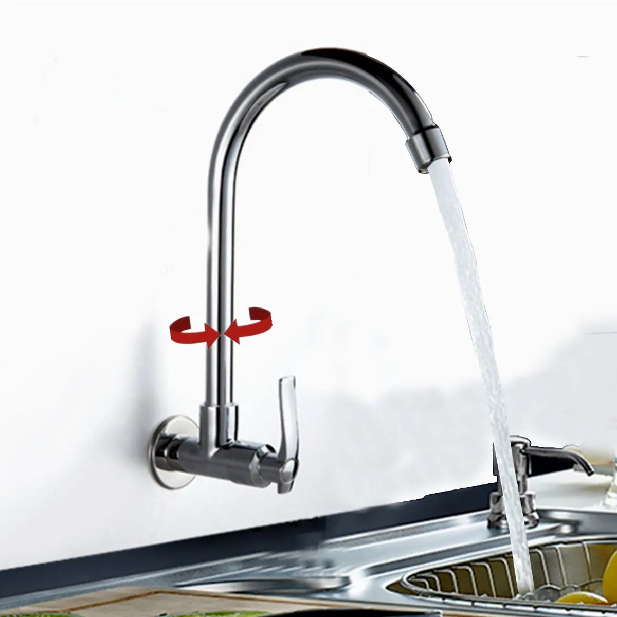 1Pcs Kitchen Basin Water Faucet Single Cold Brass Stainless steel 360 Degree rotation Bathroom Basin Faucets Wall Mounted
1Pcs Kitchen Basin Water Faucet Single Cold Brass Stainless steel 360 Degree rotation Bathroom Basin Faucets Wall Mounted