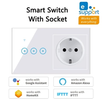 EU Standard Wifi Light Switch Wall Touch Switches Smart Life APP Remote Control Socket Compatible With Alexa IFTTT 1/2/3 Gang
EU Standard Wifi Light Switch Wall Touch Switches Smart Life APP Remote Control Socket Compatible With Alexa IFTTT 1/2/3 Gang
