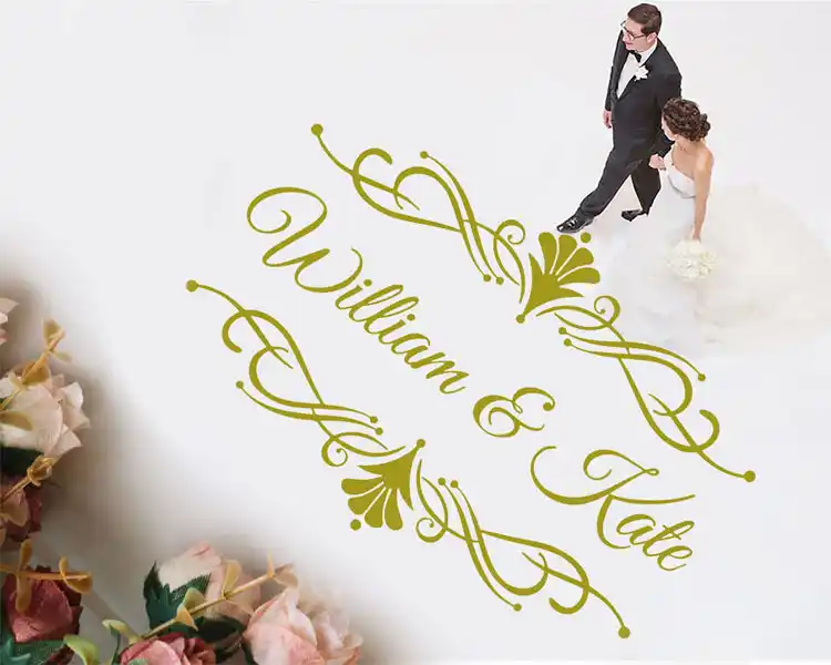 personalized name wedding dance floor decal vinyl sticker
