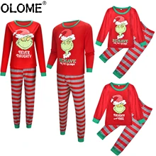 

XXXL Christmas Family Suit Dad Mum Baby Matching Clothes 2PCS Pajama Sets Dog Wear Family Matching Outfit OLOME Parent-Child Set