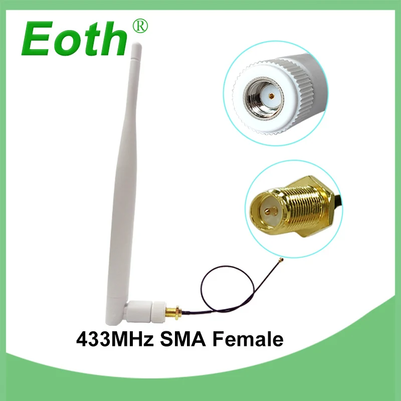 433Mhz Antenna 5dbi GSM 433 mhz RP-SMA Connector Rubber 433m Lorawan antenna+ IPX to SMA Male Extension Cord Pigtail Cable
433Mhz Antenna 5dbi GSM 433 mhz RP-SMA Connector Rubber 433m Lorawan antenna+ IPX to SMA Male Extension Cord Pigtail Cable