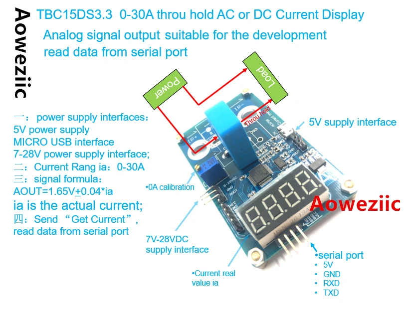 AC DC 0-30A TBC15DS3.3 throu отверстие измеритель тока Считывание данных с последовательного порта с USB в ttl
AC DC 0-30A TBC15DS3.3 throu отверстие измеритель тока Считывание данных с последовательного порта с USB в ttl