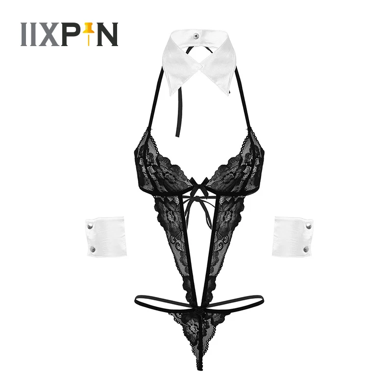 Ensemble De Lingerie Rotique Pour Femmes Justaucorps Transparent En