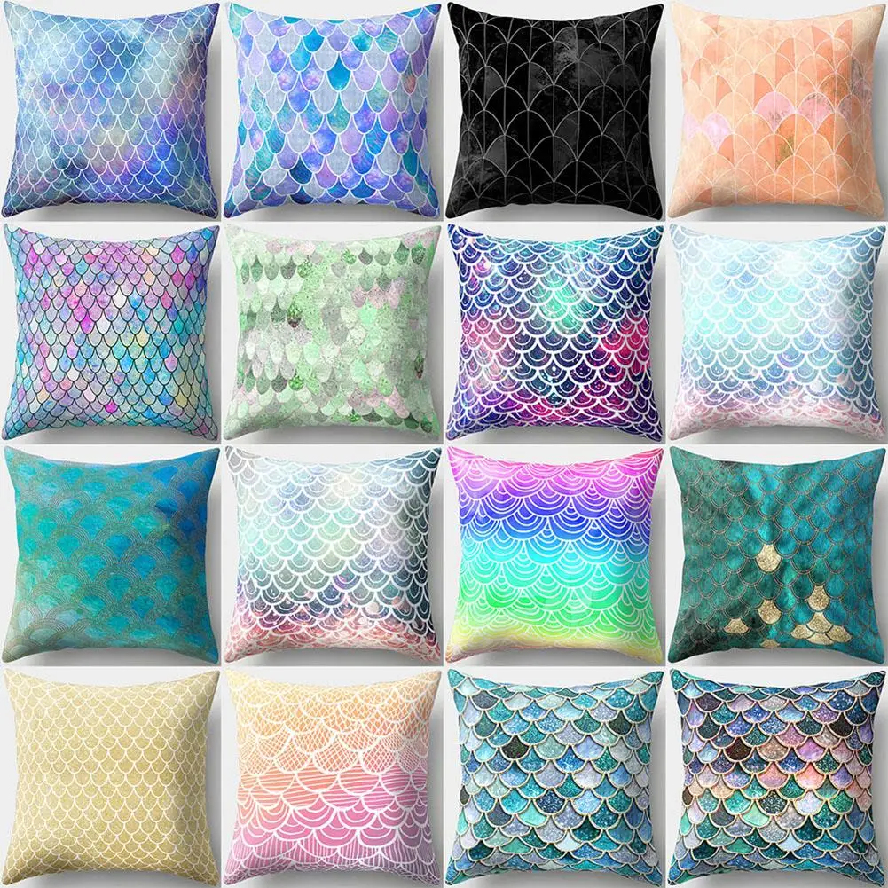 18 Inch Multicolor Fish Scale Print Square Pillow Cover Cushion Case Home Decor NEW
18 Inch Multicolor Fish Scale Print Square Pillow Cover Cushion Case Home Decor NEW