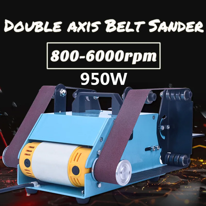 950W Multi-function Electric Beach Belt Sander Angle Grinder Double-axis Sanding Belt Adapter Grinding Polish Machine 110V-220V
950W Multi-function Electric Beach Belt Sander Angle Grinder Double-axis Sanding Belt Adapter Grinding Polish Machine 110V-220V