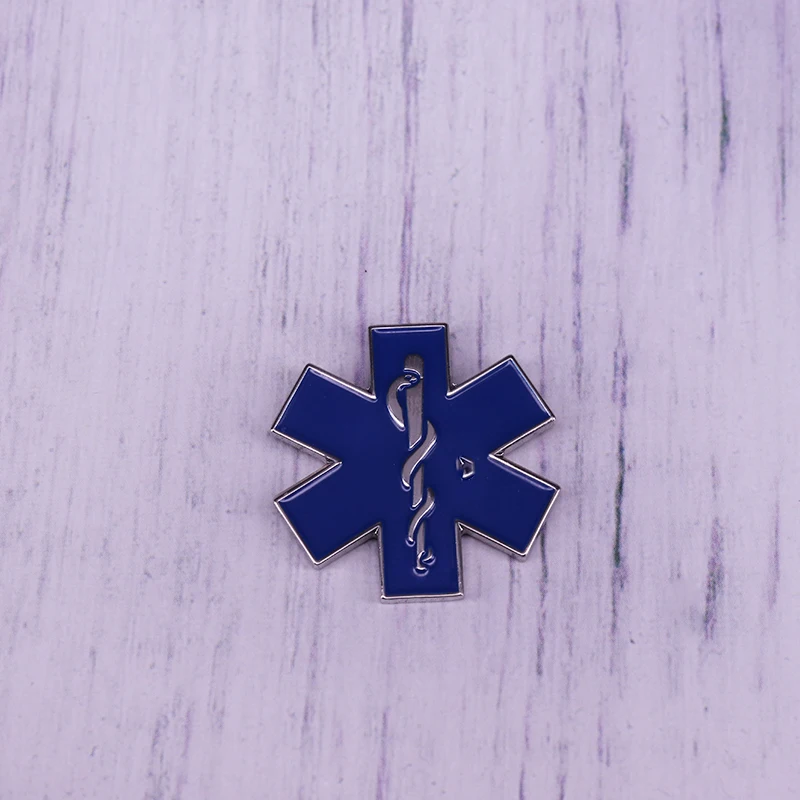 Звезда жизни сестринская скорая помощь отворот штырь значка EMT EMS синие