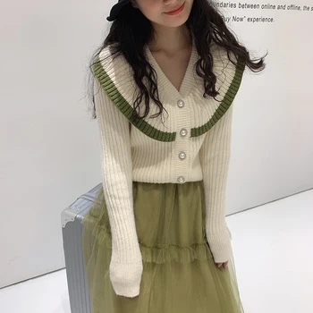 2020 new spring sweater women's shirt long-sleeved cardigan single-breasted ruffles sweet sweater retro Knitwear
2020 new spring sweater women's shirt long-sleeved cardigan single-breasted ruffles sweet sweater retro Knitwear