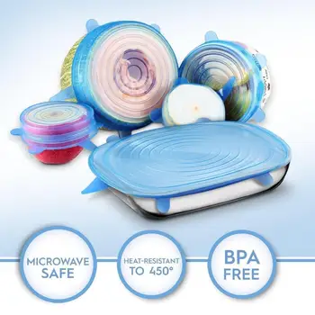 6pcs Reusable Silicone Food Fresh Wrap Stretch Food Cover Universal Lid Kitchen Accessories Square Silicone Cover Magic Lid
6pcs Reusable Silicone Food Fresh Wrap Stretch Food Cover Universal Lid Kitchen Accessories Square Silicone Cover Magic Lid