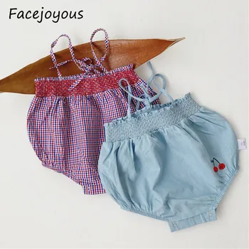 2020 Summer Sleevless Baby Girls Lace Plaid Bodysuit Cute Newborn Girl Sling Jumpsuit Cherry Playsuit Baby Sunsuit Outfits 6-24M
2020 Summer Sleevless Baby Girls Lace Plaid Bodysuit Cute Newborn Girl Sling Jumpsuit Cherry Playsuit Baby Sunsuit Outfits 6-24M