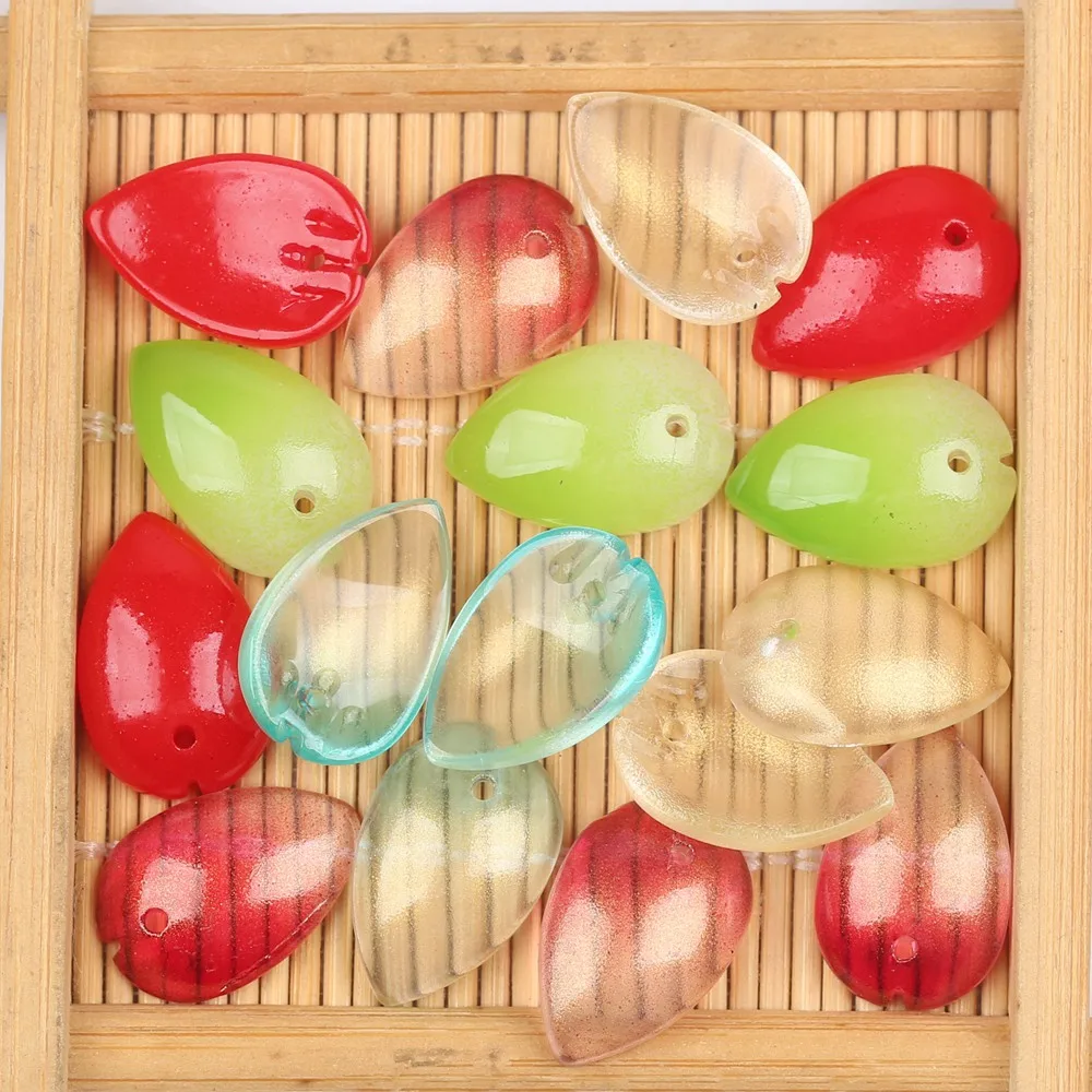 

50pcs Peony petals shaped Lampwork Beads Transparent Three-dimensional Glass Beads For Jewelry Making Hairpin DIY Accessories