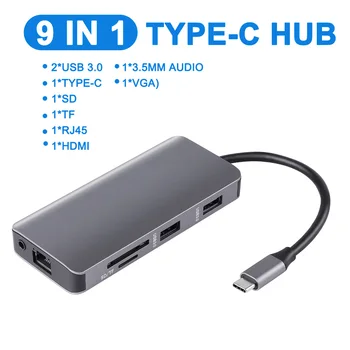 Type-c HUB Type-c 3.0 USB-C To HDMI 4K SD/TF Card Reader RJ45 PD Charging Gigabit Ethernet Adapter for MacBook Pro HUB Adapter
Type-c HUB Type-c 3.0 USB-C To HDMI 4K SD/TF Card Reader RJ45 PD Charging Gigabit Ethernet Adapter for MacBook Pro HUB Adapter