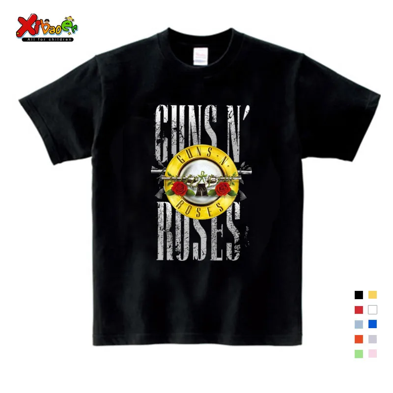 Футболка Guns N Roses Детская футболка 2019 из чистого хлопка с круглым вырезом Детский