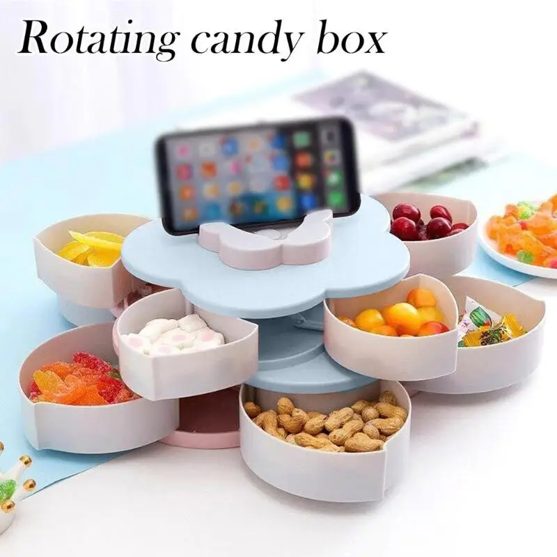 Double-deck Rotary Storage Box Flower Design Wedding Snack Fruit Candy Box Organizer for Food Container Storage Bins
Double-deck Rotary Storage Box Flower Design Wedding Snack Fruit Candy Box Organizer for Food Container Storage Bins