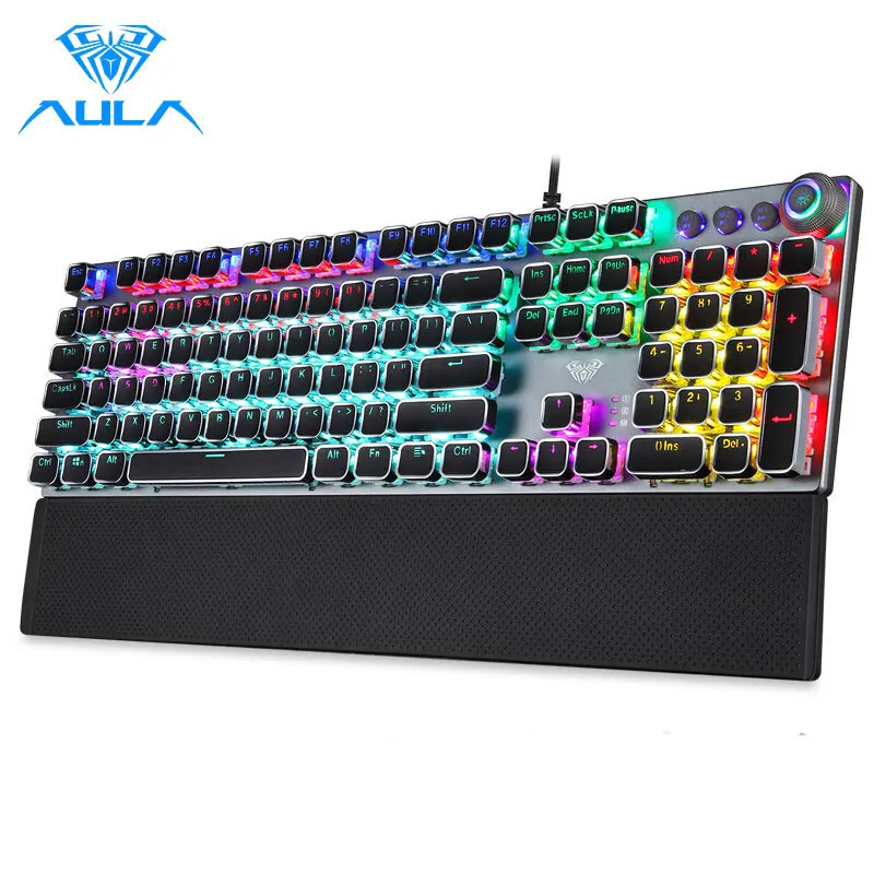 AULA Gaming Mechanical Keyboard Retro Square Glowing Keycaps Backlit USB Wired 104 Anti-ghosting Gaming Keyboard for PC laptop
AULA Gaming Mechanical Keyboard Retro Square Glowing Keycaps Backlit USB Wired 104 Anti-ghosting Gaming Keyboard for PC laptop