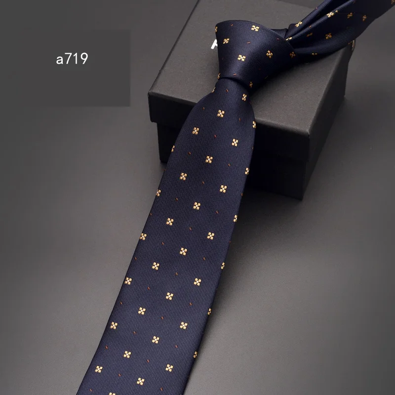 Фото High Quality 2020 New Fashion Ties Men Business Worker 7cm Blue Gray Tie Wedding Neckties for men Designers Brand with Gift Box |