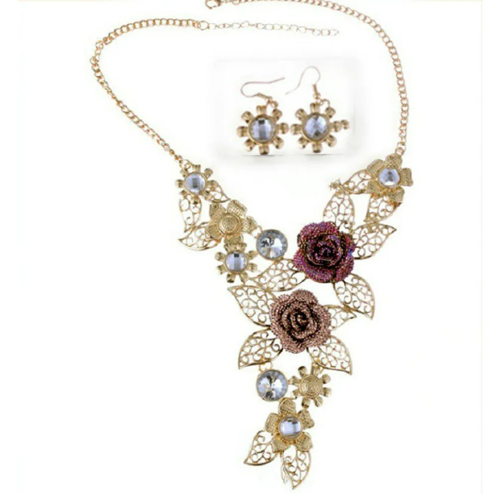 Women Elegant necklace high quality Vintage Flower Gold Necklace Statement Jewelry collares de moda 2019 30H
Women Elegant necklace high quality Vintage Flower Gold Necklace Statement Jewelry collares de moda 2019 30H