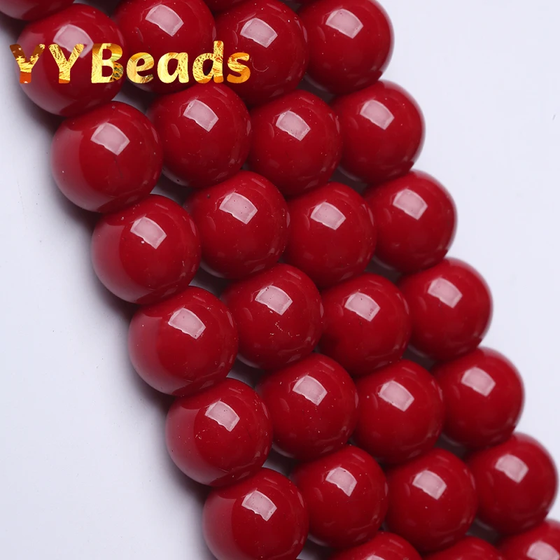 

Natural Stone Garnet Red Jades Beads Round Loose Spacer Beads For Jewelry Making DIY Bracelet Necklace Earring 4 6 8 10 12mm 15"