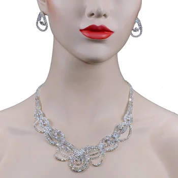 Chran Unique Silver Plated Sparkling Rhinestone Statement Wedding Jewelry Sets for Women
Chran Unique Silver Plated Sparkling Rhinestone Statement Wedding Jewelry Sets for Women
