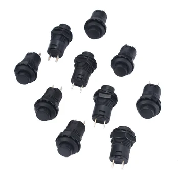 

10 Piece Mini Car Push Button Switches 12mm 12V 1.5-3A Auto Boat Dash Locking Latching OFF/ON Black Push Button Switch