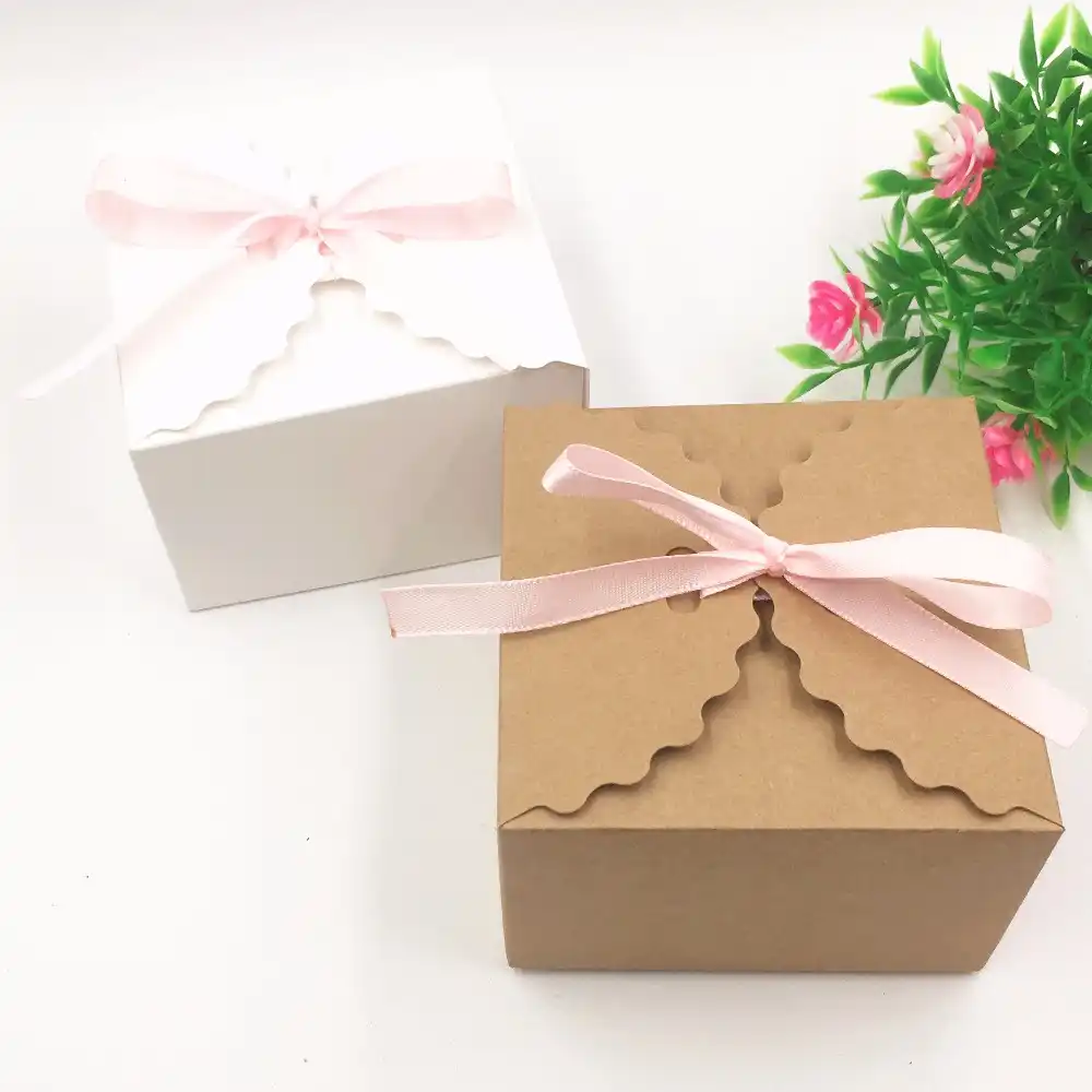 20pcs/lot kraft paper square candy box rustic wedding favors