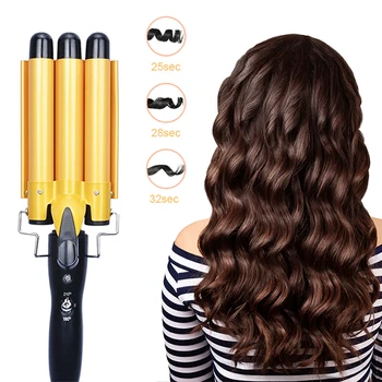 

Professional Curling Iron Ceramic Triple Barrel Hair Styler Hair Styling Tools 110-240V Hair Curler Deep Waves Electric Curling