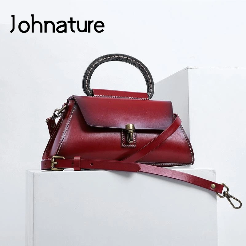 Johnature 2024 New Genuine Leather Luxury Handbags Women Bags Designer Vintage First Layer Cowhide Lady Shoulder Messenger Bag
Johnature 2024 New Genuine Leather Luxury Handbags Women Bags Designer Vintage First Layer Cowhide Lady Shoulder Messenger Bag
